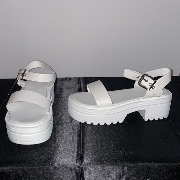 Ready Salted - Juliette2 - Classic Chunky Block Heel Platform Sandals Size 10 - Picture 15 of 16